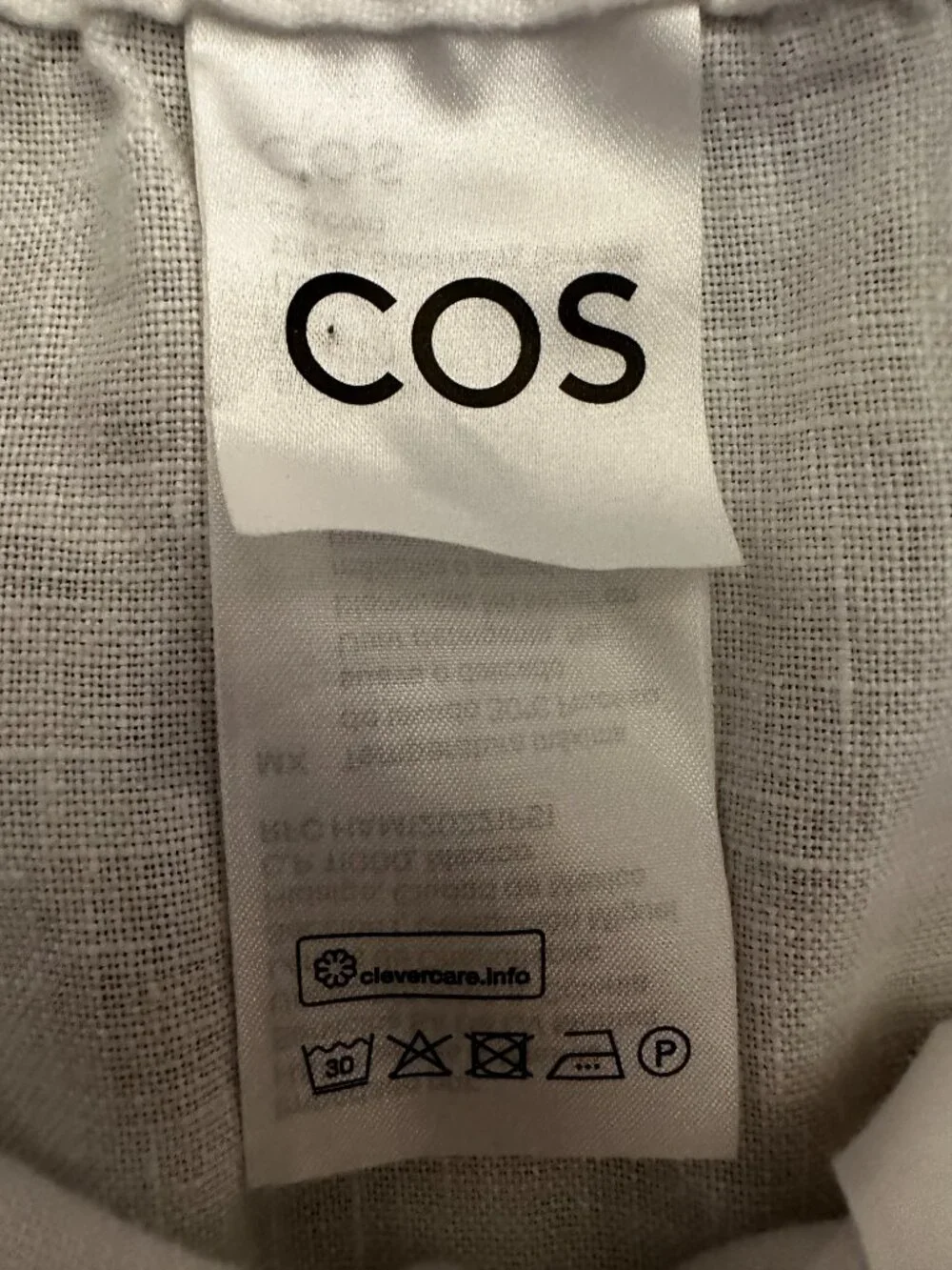 COS White 100% Linen Pull-On Shorts Size Large - Picture 10 of 13